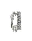 Twist Double Hoop Earring- Silver