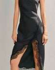 Satin Lace Strapless Dress-