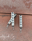 Checkered Leather Keychain Wristlet