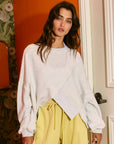 Asymmetric Hem Terry Top- Ash Grey-