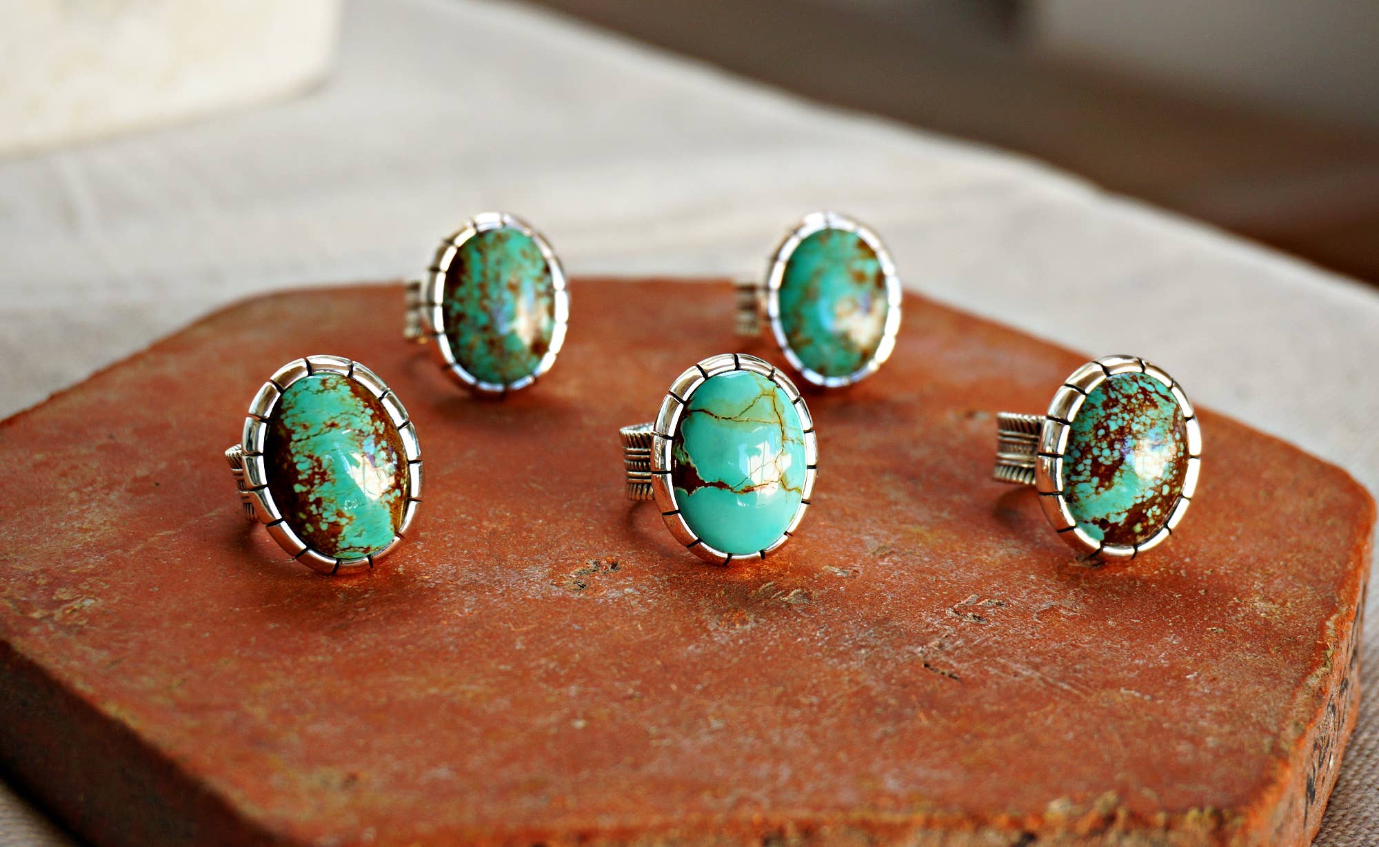 *Limited Edition* Number 8 Turquoise Sterling Silver Ring: 6