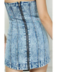 Vintage Wash Denim Tube Dress-