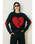 Broken Heart Sweater- Black-