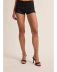 Denim Stretch Micro-Shorts- Black