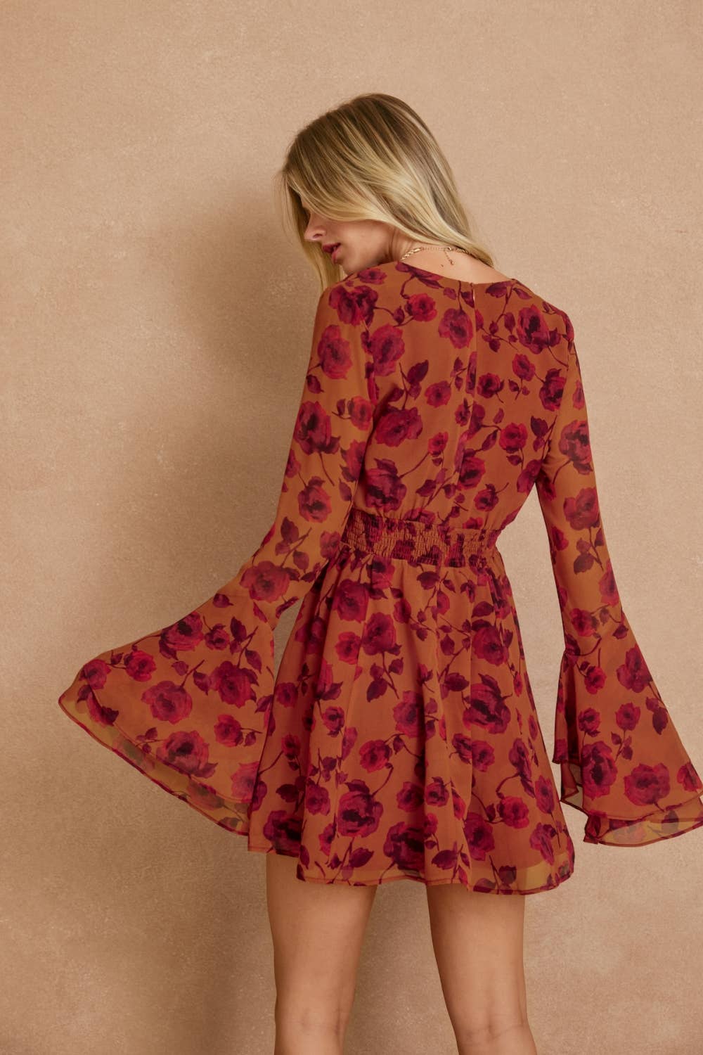 Canyon Still Mini Dress- Red