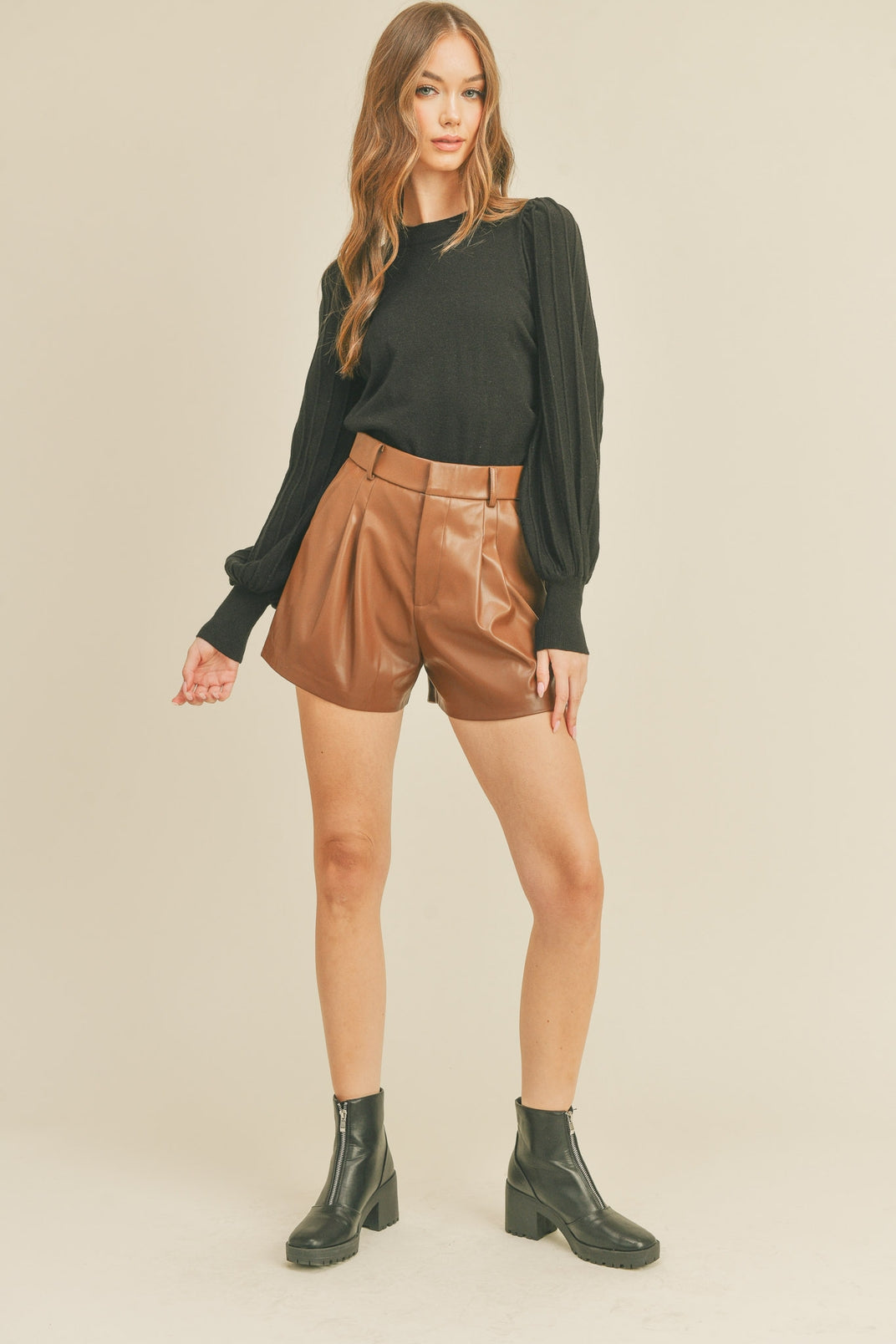 Stripe Sleeve Sweater- Black