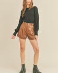 Stripe Sleeve Sweater- Black