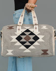 Taupe, Cream, Brown & Black Western Duffel
