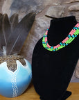 Turquoise and Glass Bead Necklace- Native Made