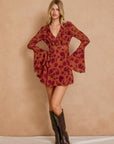 Canyon Still Mini Dress- Red