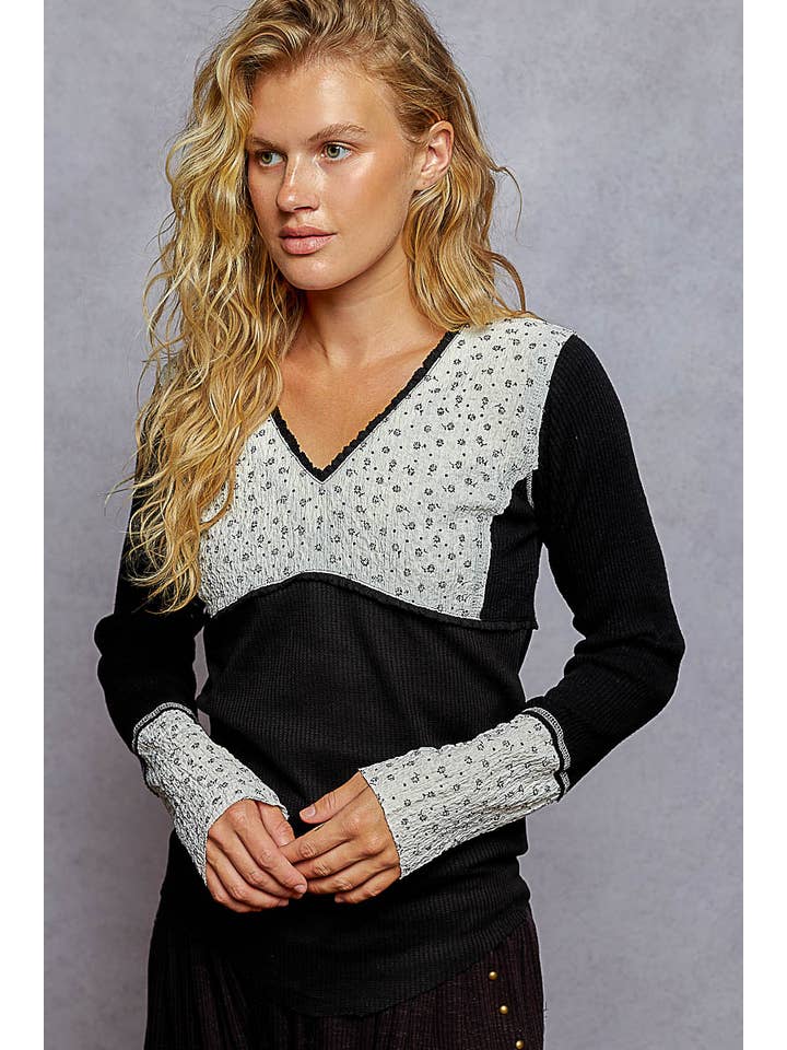 Lace Detail Thermal Top-