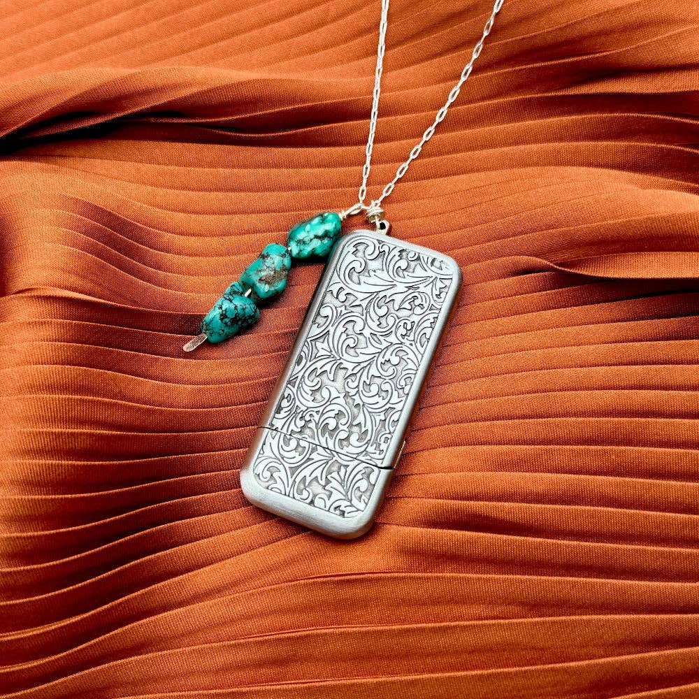 Flicker Lighter Necklace: 22" Silver Chain