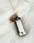 Party Trick Harmonica Necklace: 18" Silver Chain