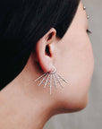 Sterling Silver Spiderweb Post Earrings 35x34mm