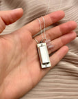Party Trick Harmonica Necklace: 18" Silver Chain