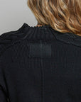Studded Ribbed Sweater- Black