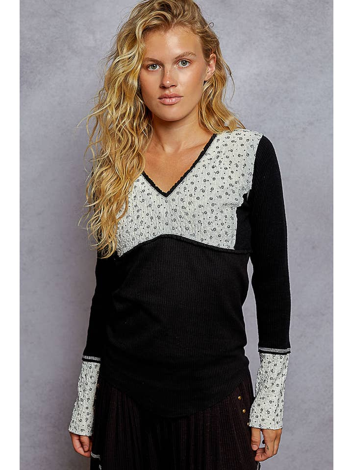 Lace Detail Thermal Top-