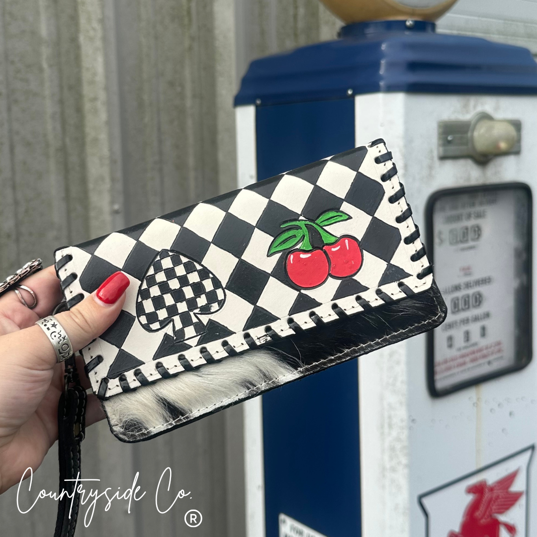 Two Step Cowhide Wallet Wristlet