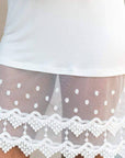 Lace Hem Slip Dress- White