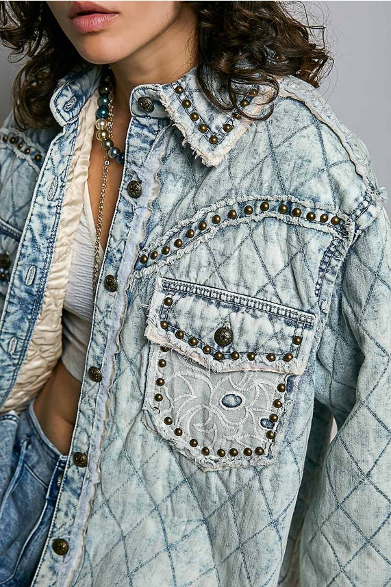 Studded Denim Jacket-