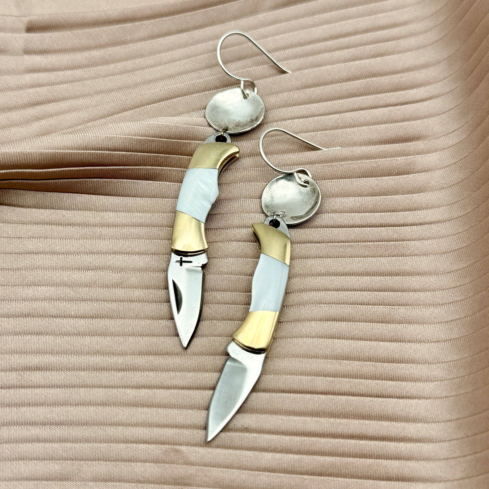 The Billie Earrings: Mother of Pearl Handle-