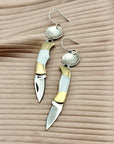 The Billie Earrings: Mother of Pearl Handle-