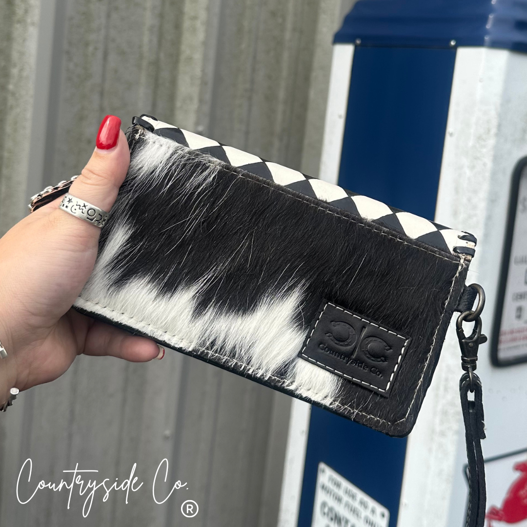 Two Step Cowhide Wallet Wristlet