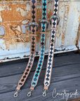 Wild West Checkered Purse Straps: White