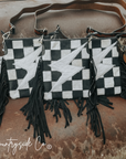 Grit & Glam Checkered Cowhide Purse