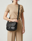 SWC155BLK- Black Flap Bag