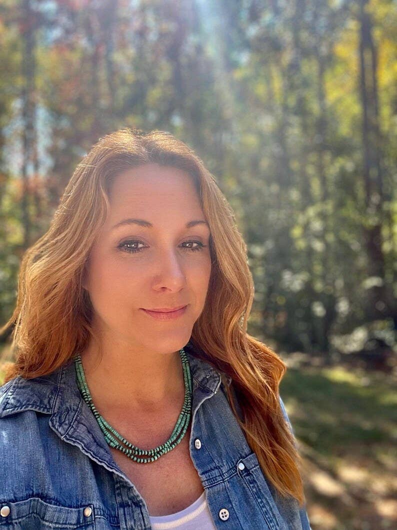 Genuine Turquoise Heishi Necklace - Native Made