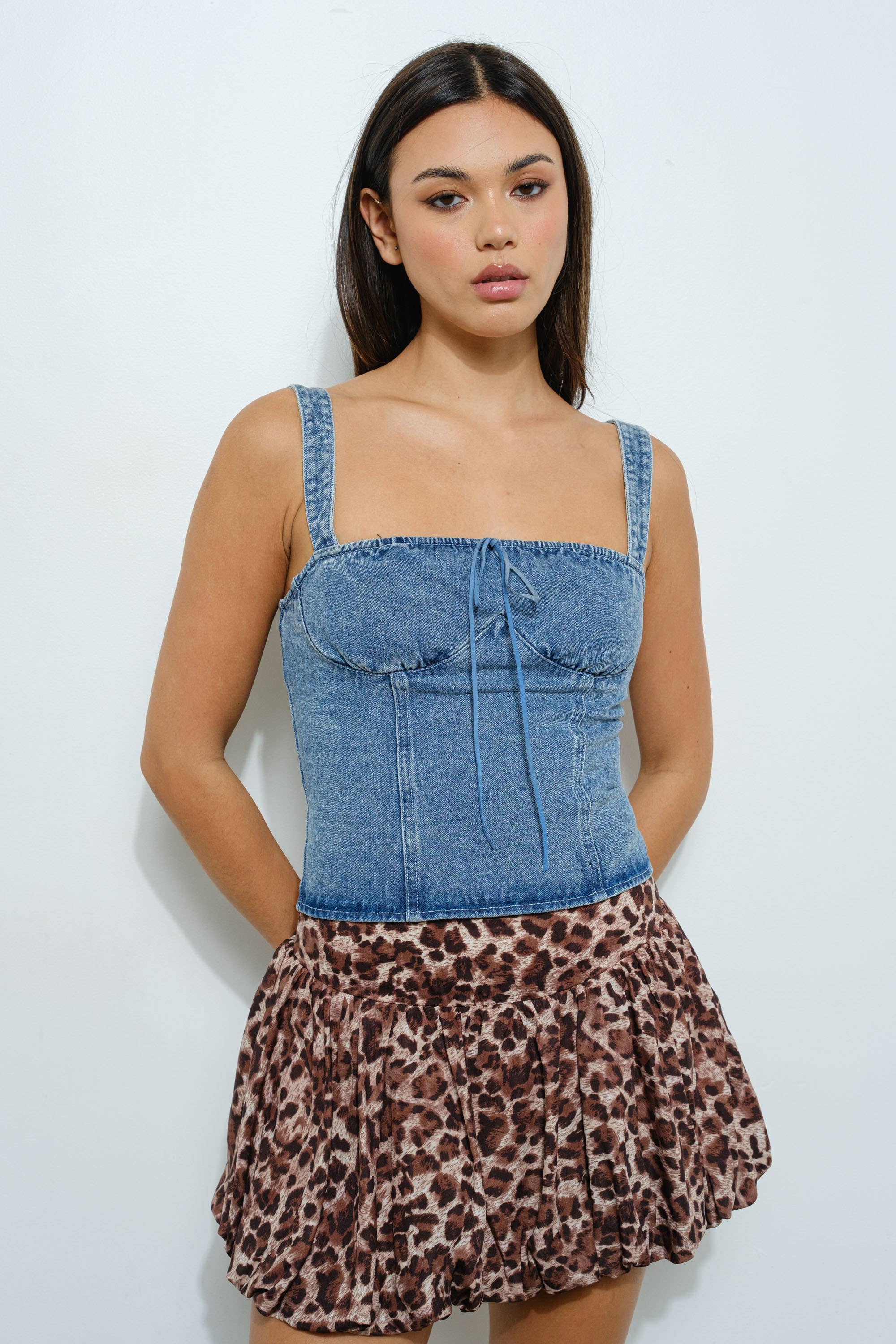 Denim Bustier Top