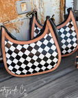 Brim Checkered Leather Purse