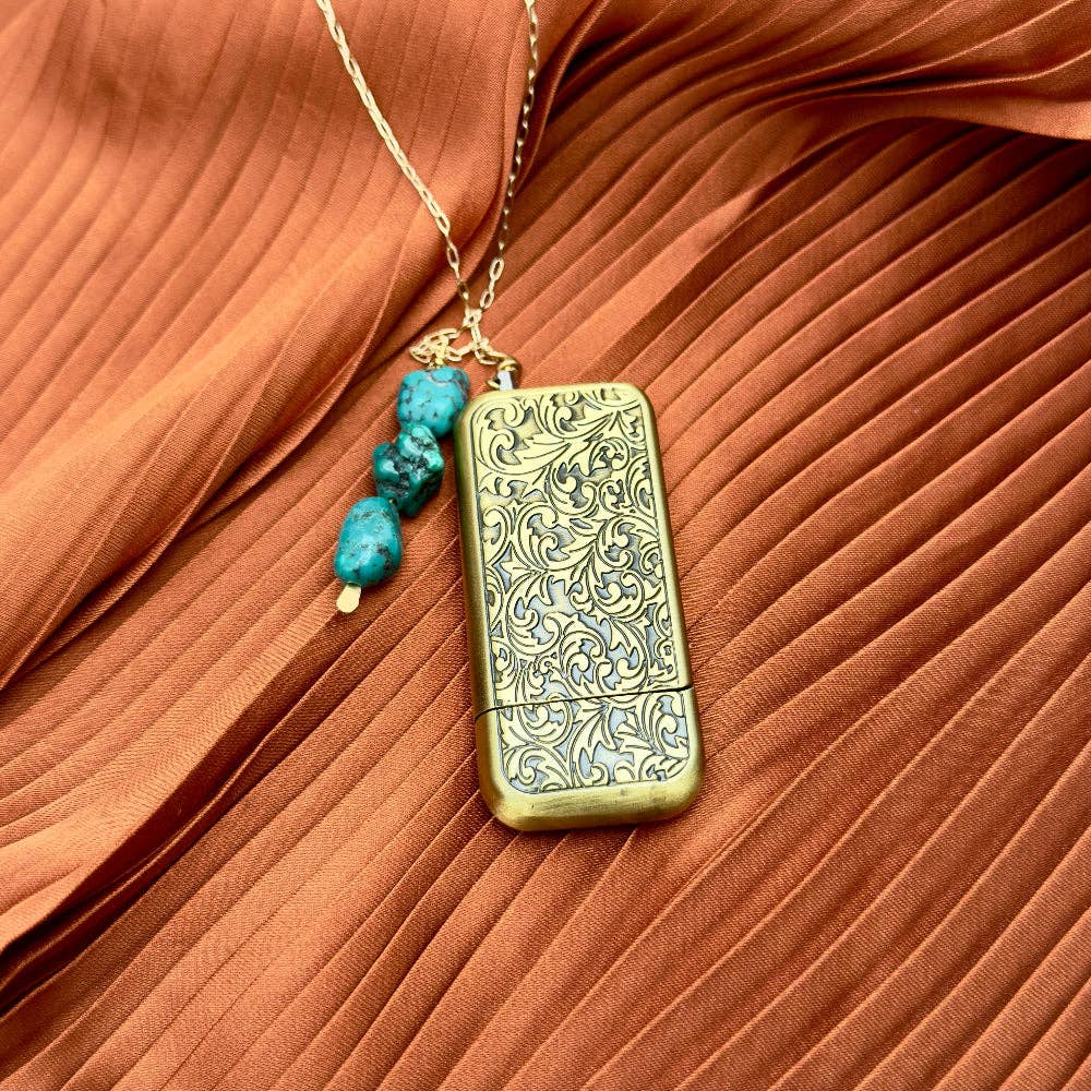 Flicker Lighter Necklace: 22" Silver Chain