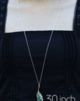 Plume Necklace: 18" Silver Chain