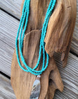 Turquoise Carved Shell Pendant Necklace- Native Made