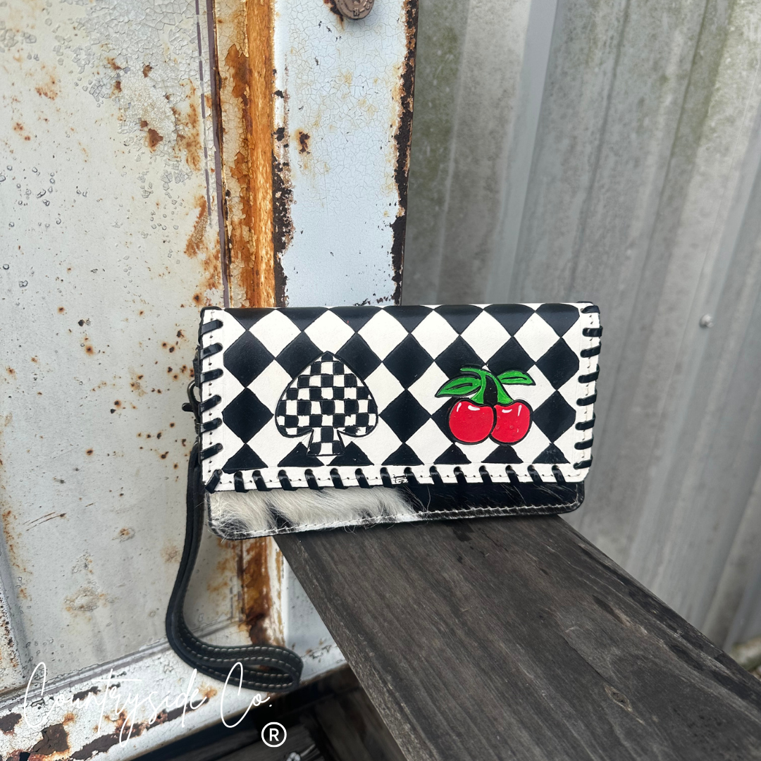Two Step Cowhide Wallet Wristlet
