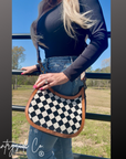 Brim Checkered Leather Purse