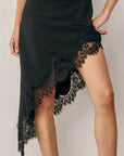 Halter Lace Neck Dress- Black