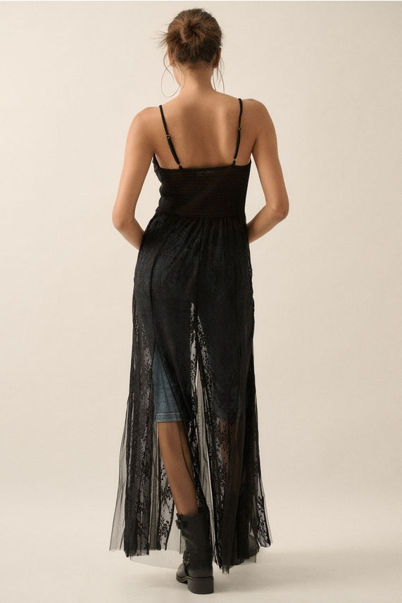 Sheer Maxi Layering Dress- Black – Alternate Route Outfitters