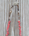 Coral Necklace Seashell Heishi -Native Made