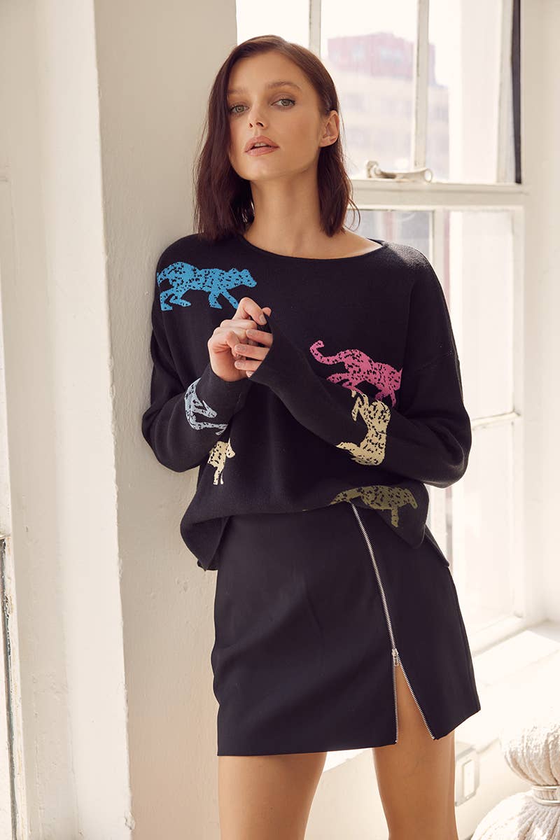 Side Zip Mini Skirt- Black