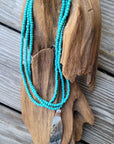 Turquoise Carved Shell Pendant Necklace- Native Made