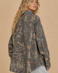 Denim Collar Camo Shacket-