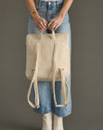 Cream Corduroy Backpack