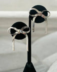 Ribbon Earrings- Silver-
