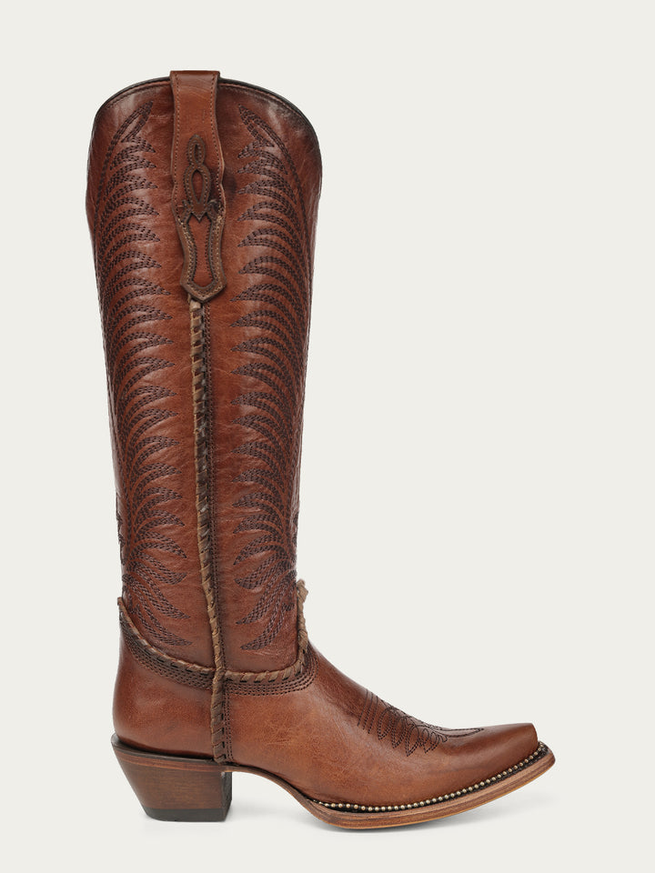 A5141- Brown Studded Boot-