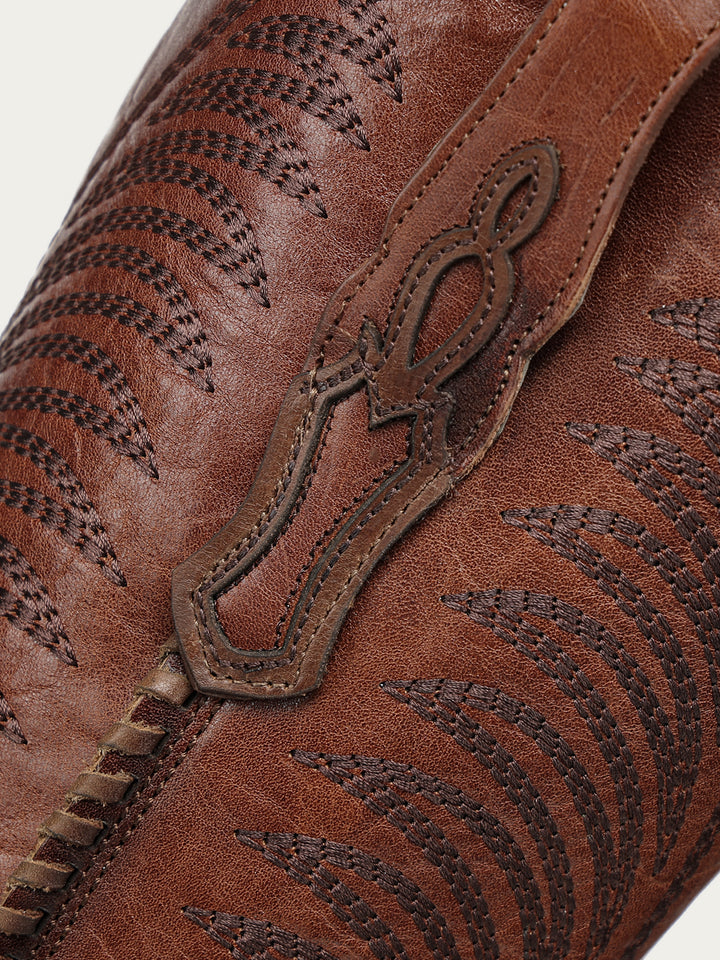 A5141- Brown Studded Boot-