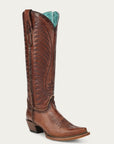 A5141- Brown Studded Boot-