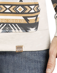 Aztec Sleeve Hoodie- Grey-
